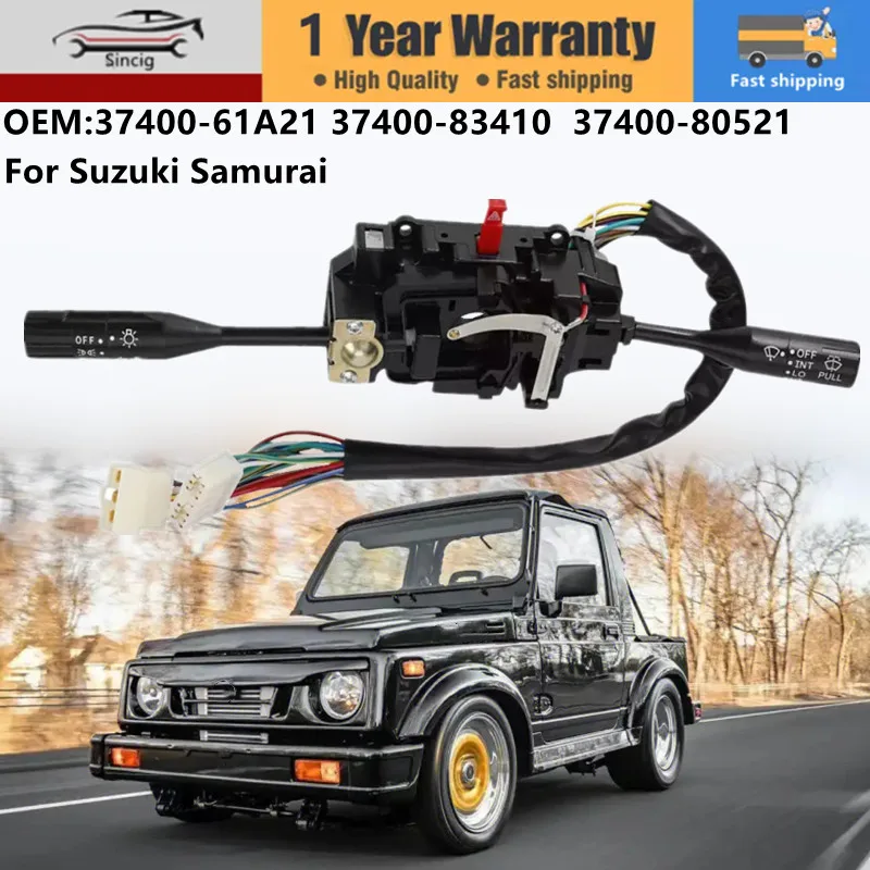 Interruptor Combinado de Control de Indicadores, Señales de Giro y Limpiaparabrisas para Suzuki Samurai 1985-1995 37400-61A21 37400-83410 37400-80521