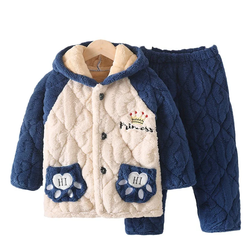 

2025 Kids Pajama Set, Quilted Cotton-Padded Loungewear for Toddlers & Children Winter Wear