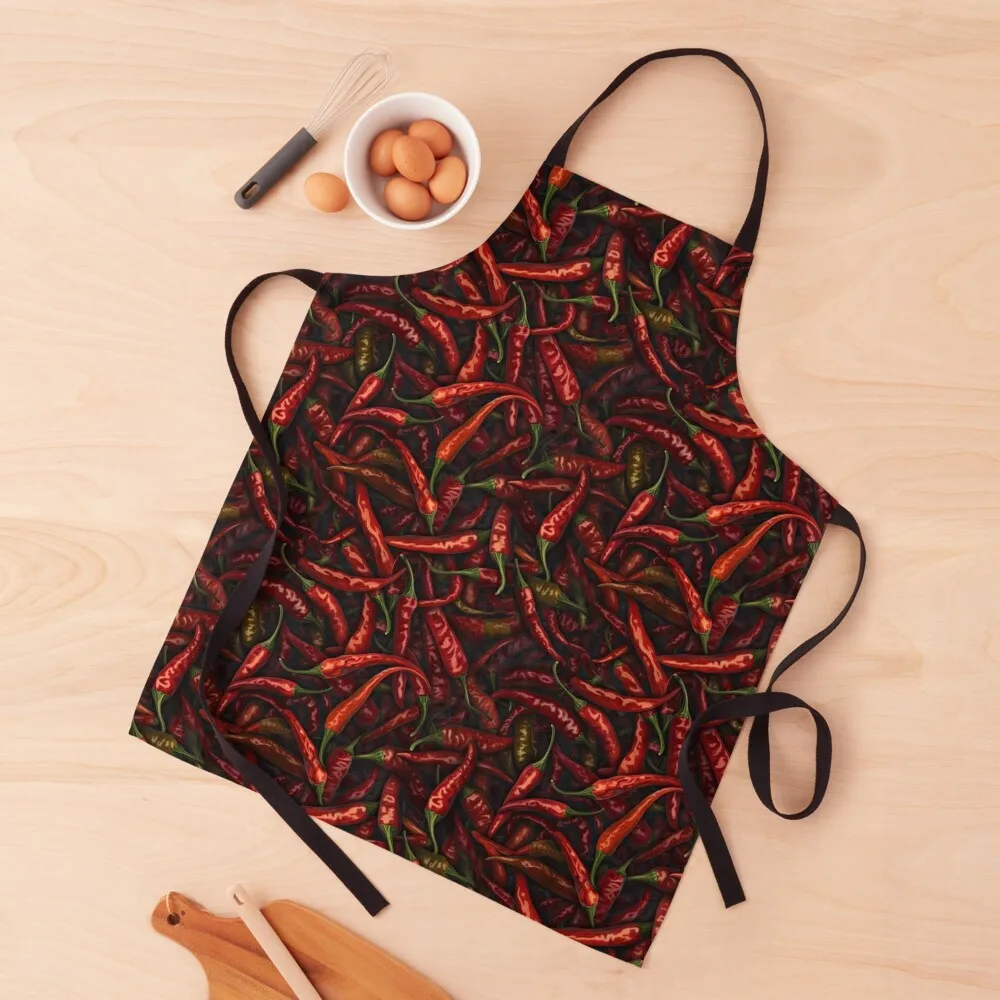

Seamless Chili Pepper Pattern Apron Kitchens Woman chefs Apron