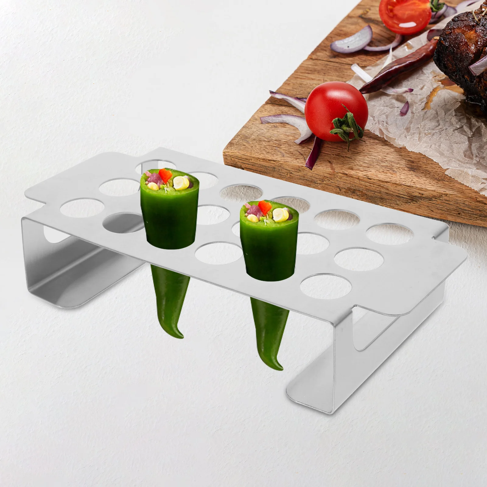 

Stainless Steel Bbq Rack For Chicken Leg Drumsticks Grilled Holder Outdoor Picnic Grill Rack Barbecue Supplies Jalapeno