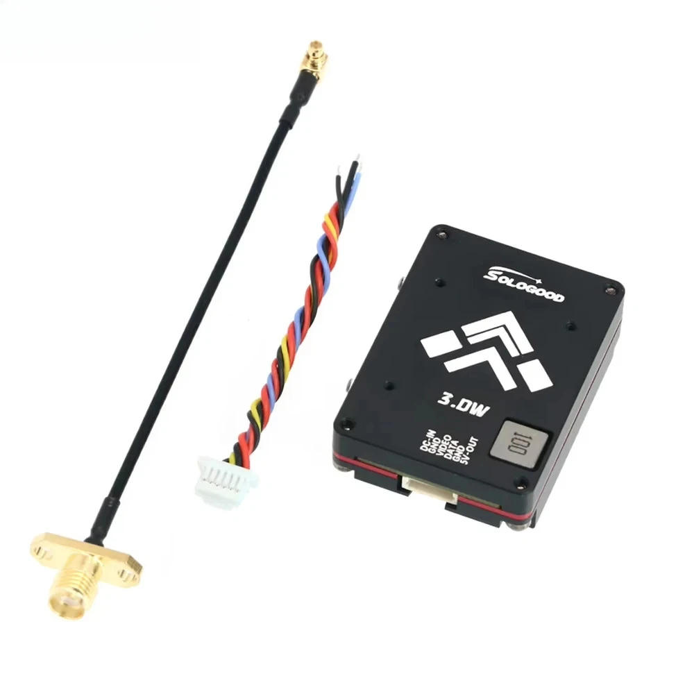 

Sologood 5.8G 64CH Long Range VTX 3W 25mW/400mW/800mW/1500mW/3000mW/Pit Mode FPV Transmitter for RC FPV Drone