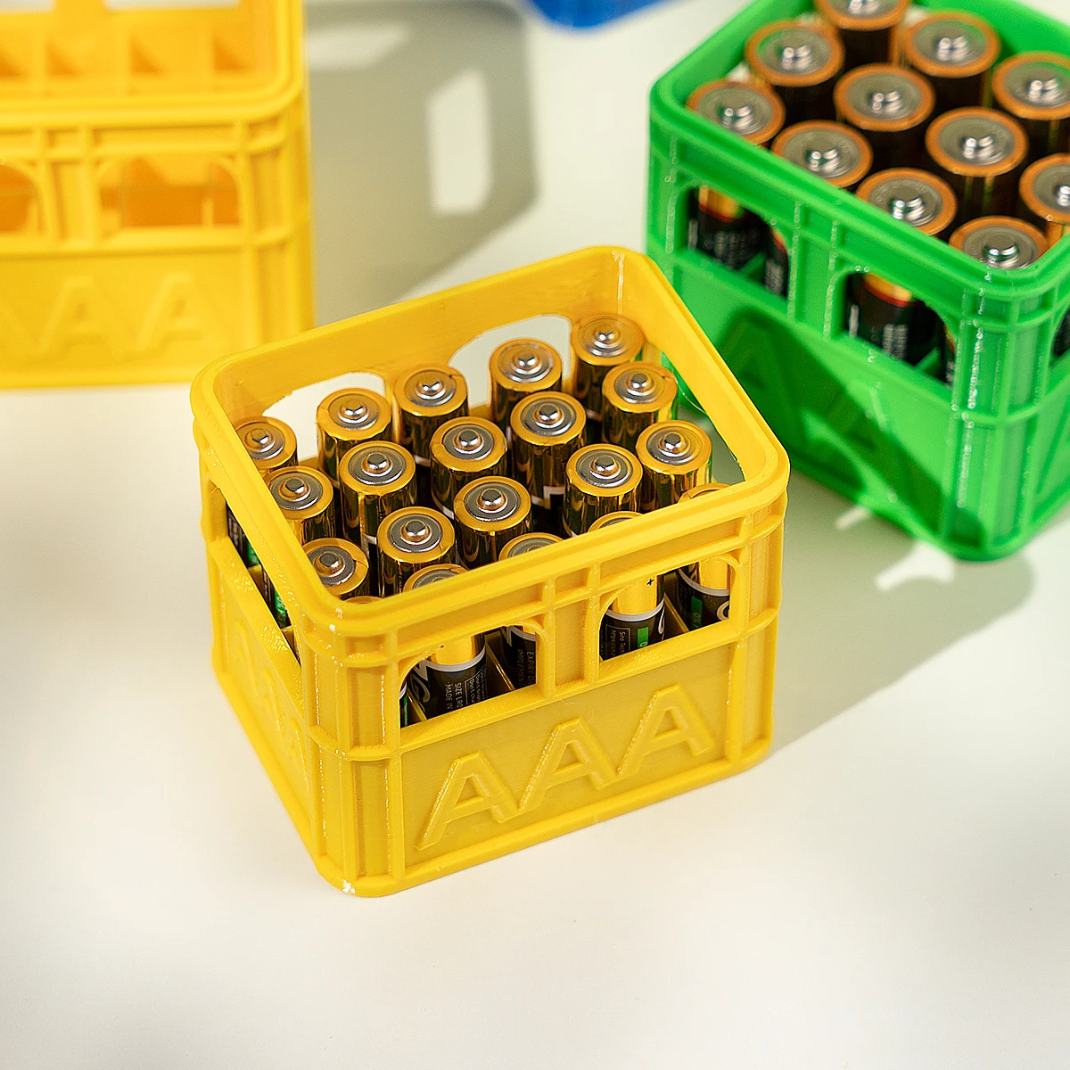 صندوق تخزين بطاريات قابل للتكديس على طراز صندوق البيرة المطبوع ثلاثي الأبعاد، مقاسات AA وAAA، 18650 21700 9 فولت. #4