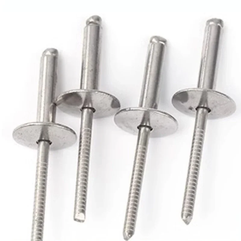 Large Flange Head Pop Rivets M3.2 M4 M4.8 304 stainless steel Dome Head Open End Blind Pull Decoration Pop Nail  Rivet