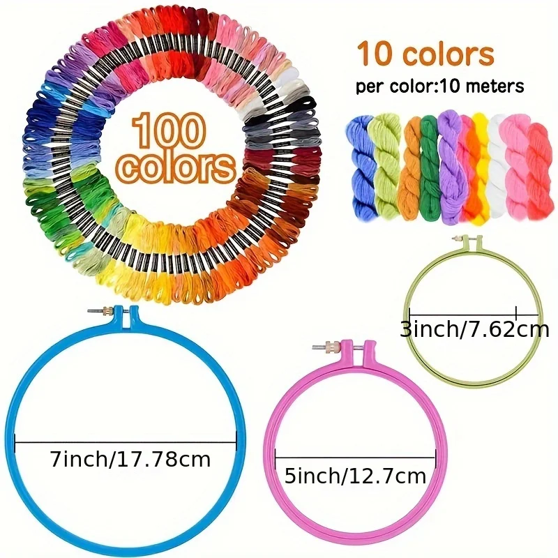 Imagem -04 - Cross Stitch Steel Needle Tool Linha de Bordado Faça Você Mesmo Craft Bordado Hoop Frame Costura Punch Pen Material 156 Pcs