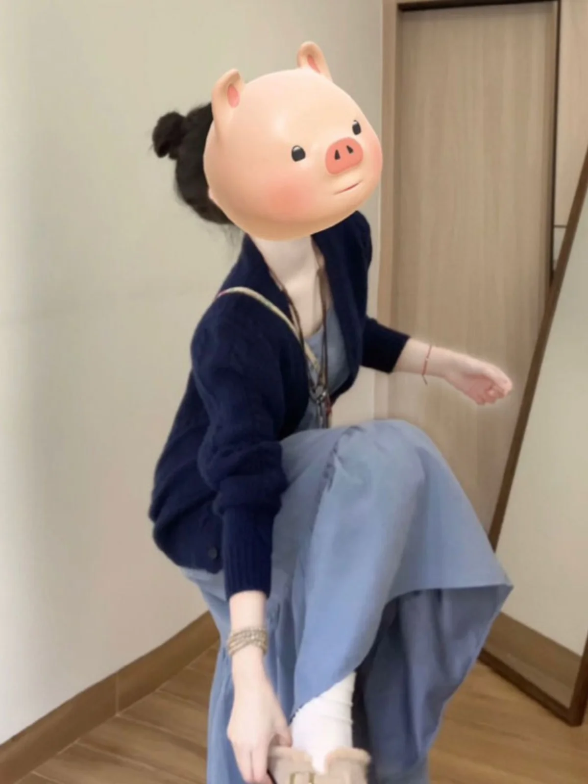 

Loose Korean Style Long Dress Cardigan Outerwear Comfortable Cotton Material Spring Fashion Women's Outfit Elegant Atmosphere
