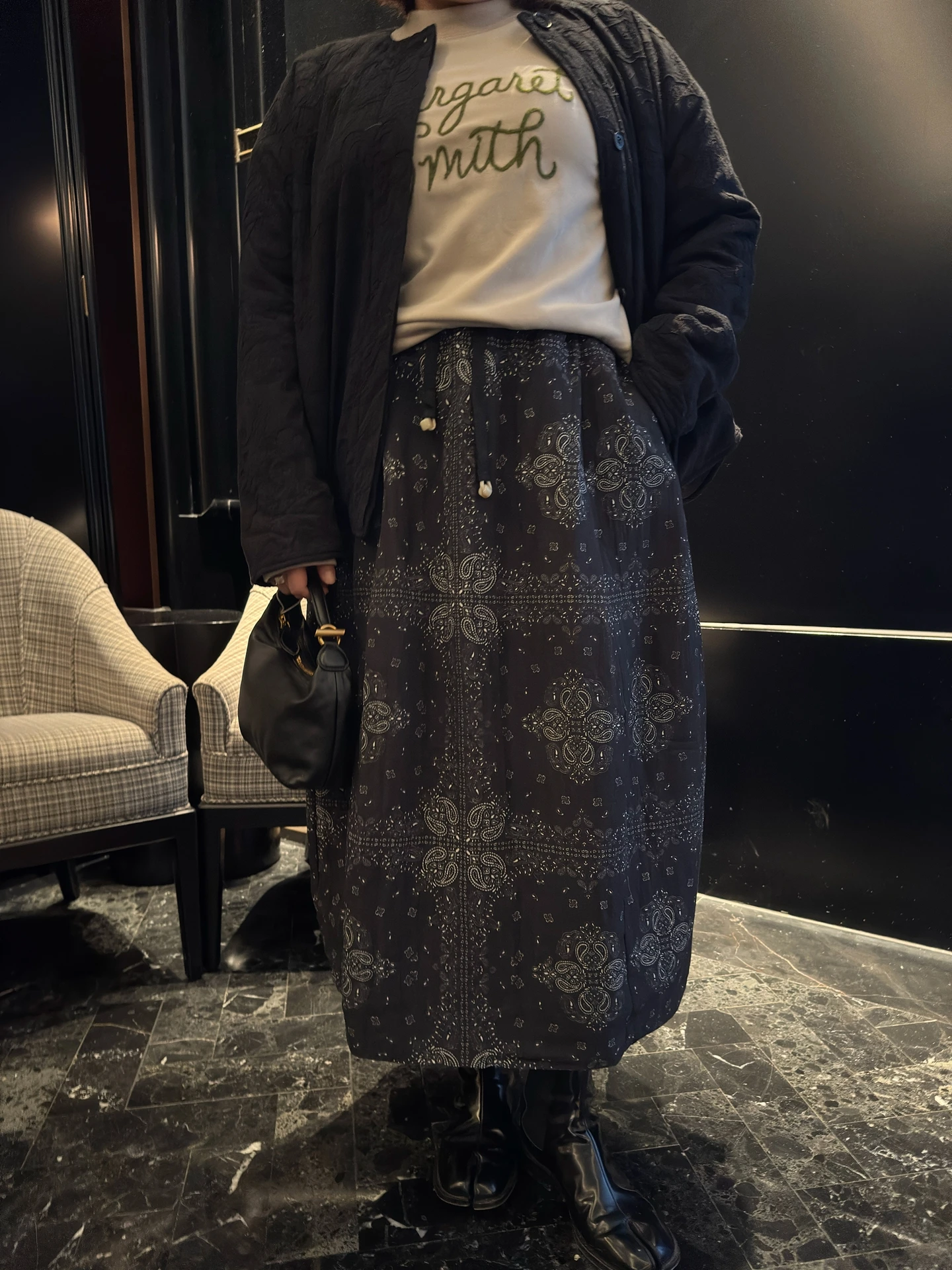 

Large Size Women's Bla Cotton Bud f Skirt Casual Sle High Waist A-Line Skirt Comfortable Loose Fit Daily Wear