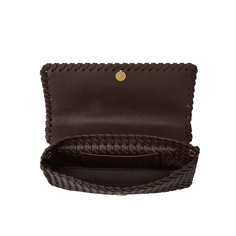 Women's Elegant Long Armpit Bag PU Leather Hand-woven Shoulder & Crossbody Can Be Handheld/Wrist Carry Adjustable Strap