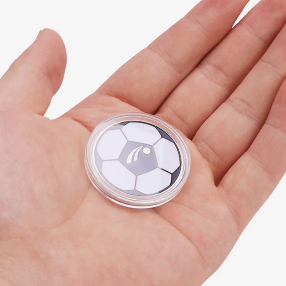 2 pièces : Pièce de monnaie de tirage au sort pour arbitre de football, outil portable pour le tirage au sort de l'arbitre, équipement pour le tirage au sort du côté, sifflet d'entraîneur