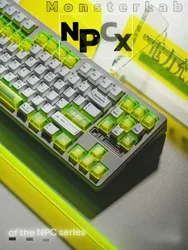 NPCX Fluorescent Green Keycap Set PBT+PC Custom  Translucent Keyboard Cap Cherry Profile Gaming KeyCap for Mechanical Keyboard
