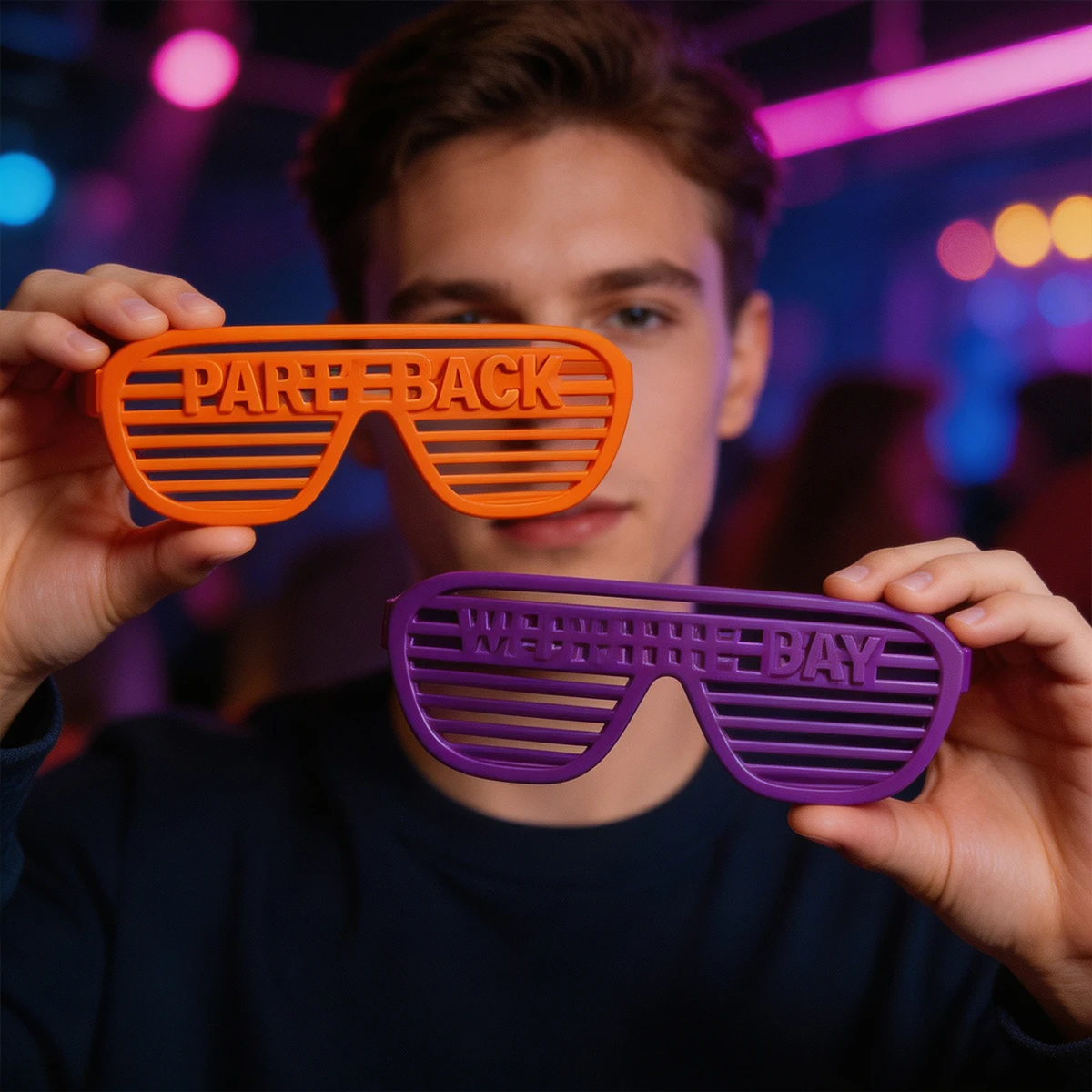 Custom 3D Printing 80's Party Glasses Decor Birthday Gift Adults Rock Pop Star Disco Dress-Up Christmas Birthday Party Decor