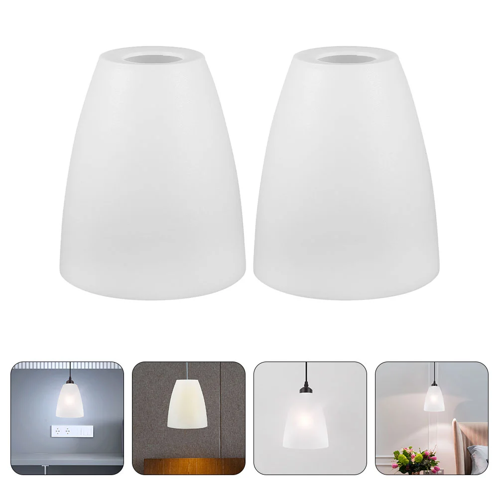2 Pcs Vintage Home Decor Plastic Lampshade Replacement Cover Small White Desk Accessory