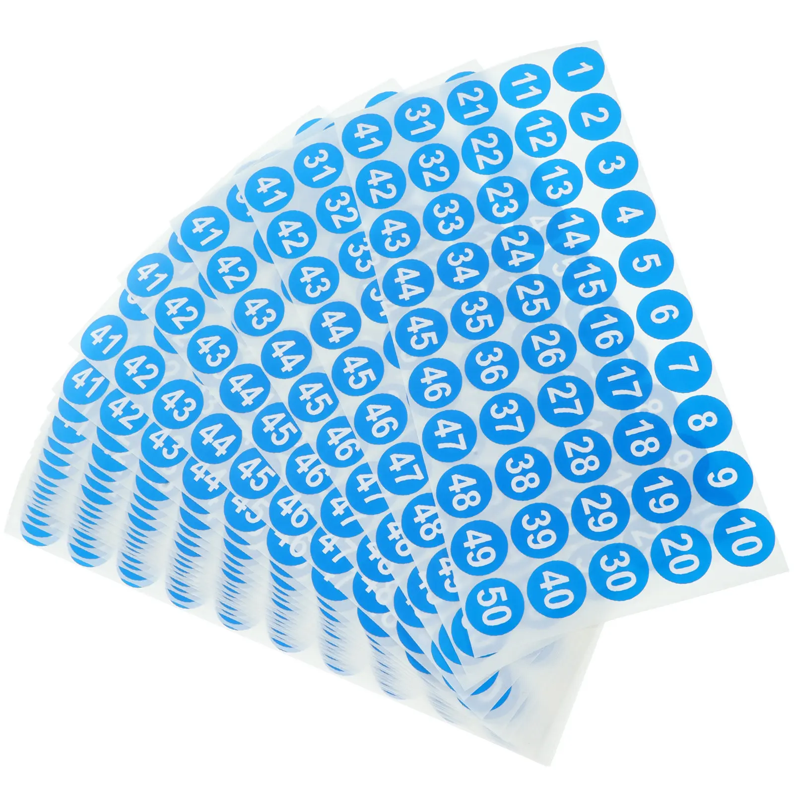 20Sheets Numbered Stickers 1-50 Multi-Use Adhesive Classification Labels for Walls Windows Doors Clothes Organizing Office