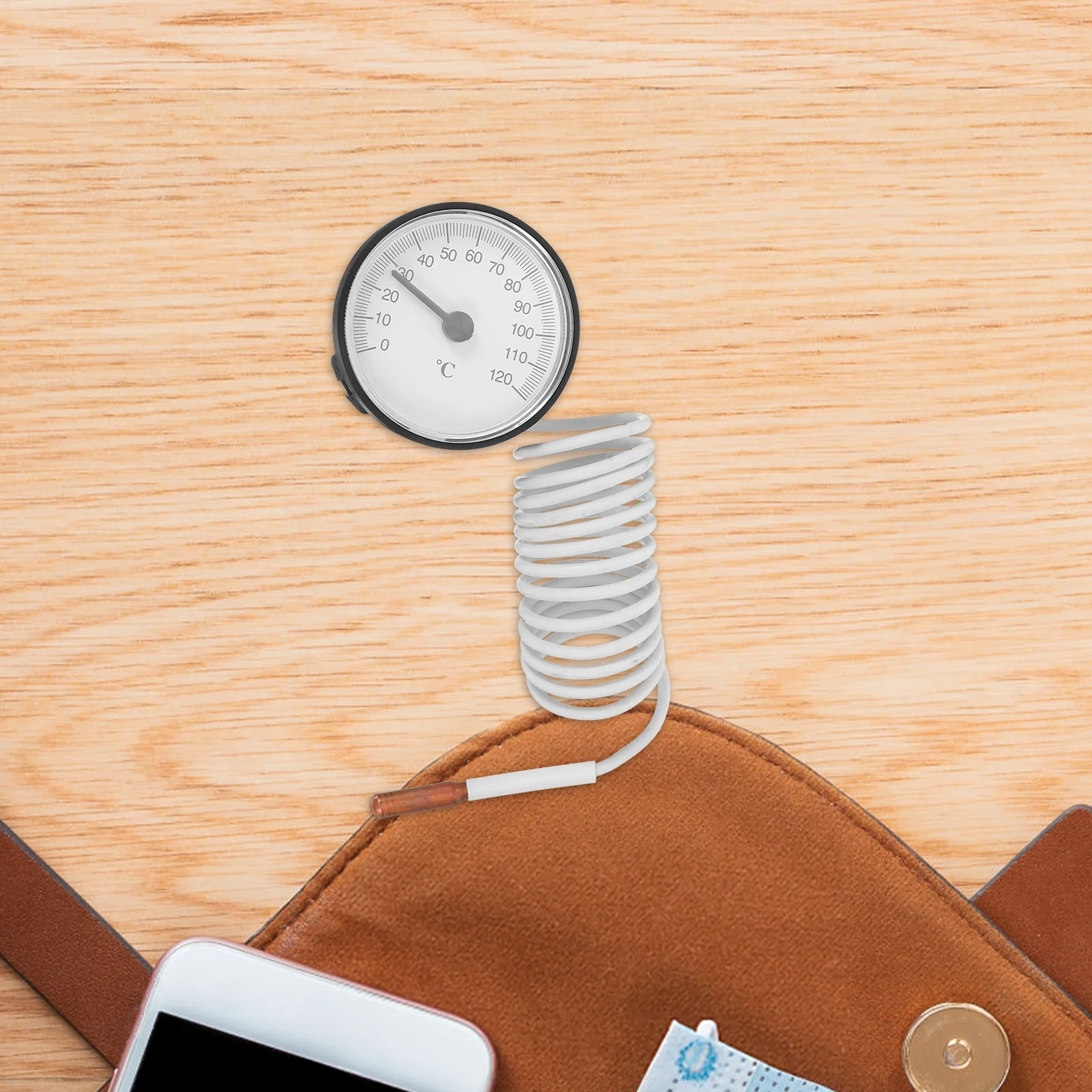 

Analog Thermometer with Liquid Expansion Dial 0 to 120 Degree Range High Precision Indoor Temperature Gauge for Home Laboratory