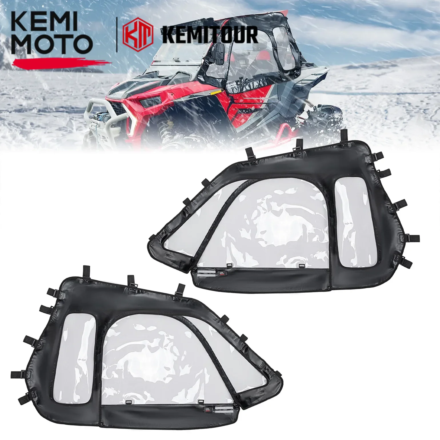 

KEMIMOTO #2884333 Upper Doors Soft Cab Enclosures Compatible with Polaris RZR XP 1000 / XP Turbo RZR 900 /S 900 2014-2023 2024