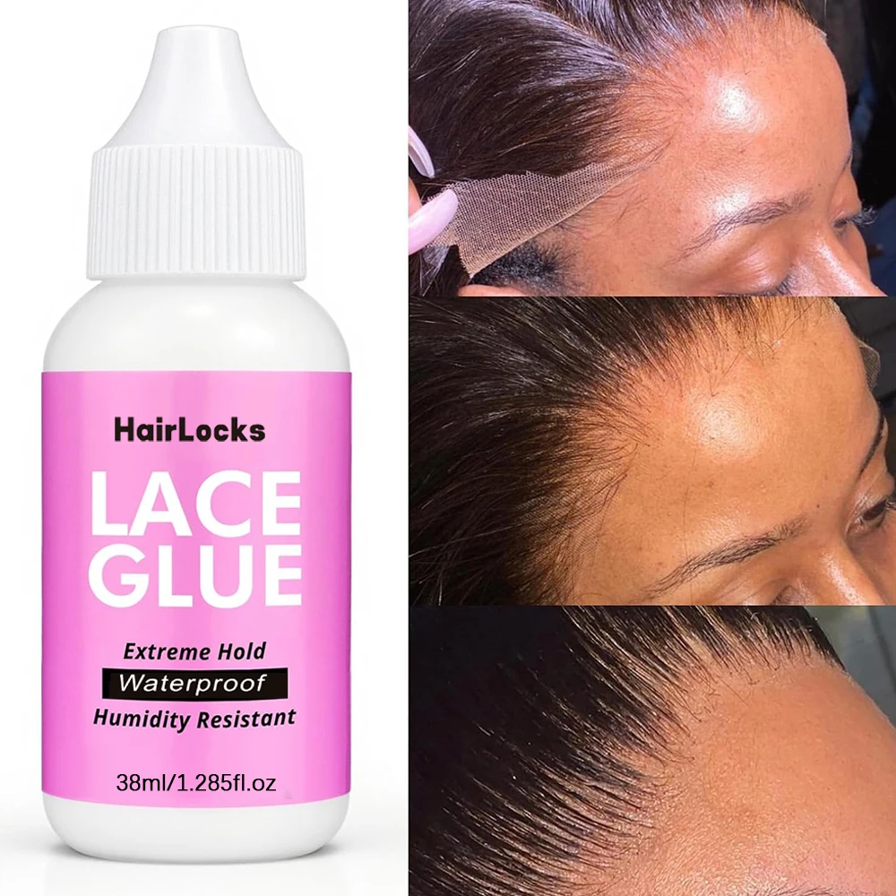 38ml/1.3fl.oz Waterproof Lace Wig Glue - Extremely Hold, Invisible, Quick Dry & Easy Removal - Hair Adhesive for Wigs