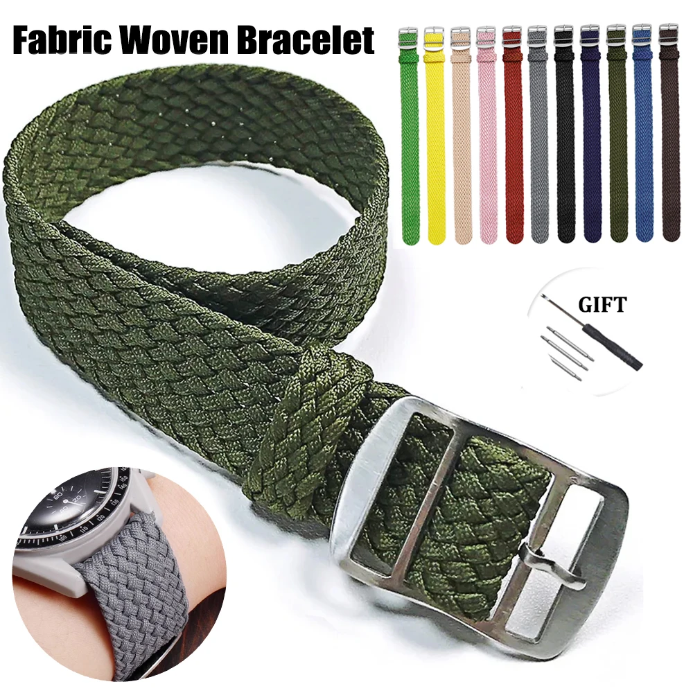 

Nylon Weave Strap 14mm 16mm 18mm 20mm 22mm for Omega for Swatch Bracelet Universal Watch Band Replacement Wristband Accessories