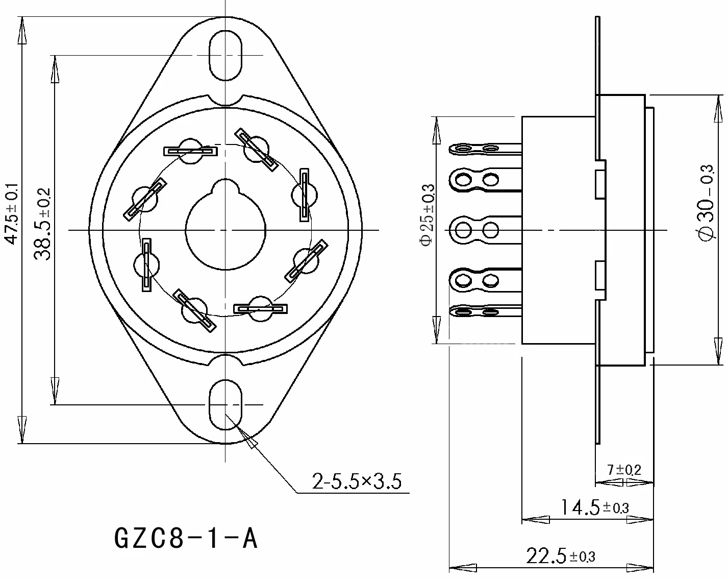 5PCS 8PIN Tube Socket Ceramic Valve Base Chassis Mount For 6SN7 EL34 6CA7 6L6 6V6 6SL7  6550 Tube Amplifier Audio