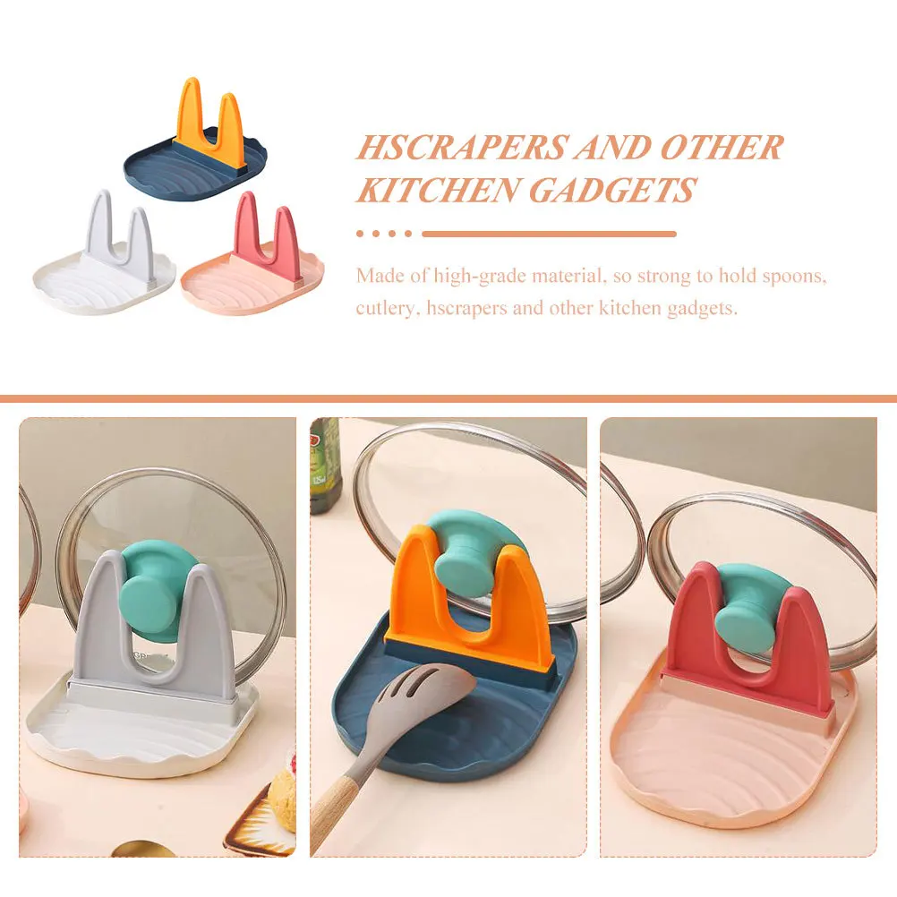 

3pcs Kitchen Utensil Holder Spoon Rest Heat-Resistant Countertop Organizer Lid Stand Chopsticks Fork Scoop Storage Home Kitchen
