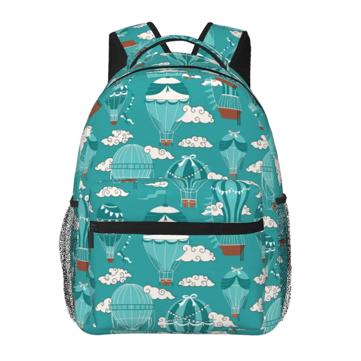 

Blue Hot Air Balloons Pattern Backpack Student Boys Girls BookBag Children School Bag Laptop Shoulder Bags for Men Women