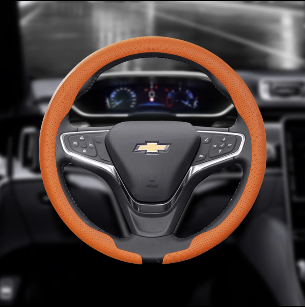 

Nappa leather Non-slip Steering Wheel Cover 38CM for Chevrolet Cavalier Colorado Cruze Lacetti Onix Orlando Silverado Spark Aveo