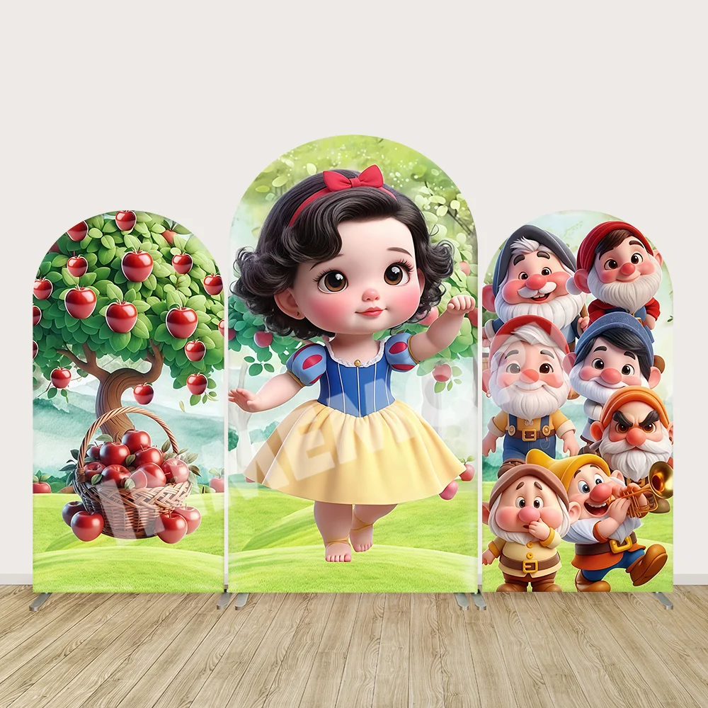 Lindo Disney Blancanieves y los siete enanitos tema Baby Shower fiesta arco telones de fondo cubierta Chiara pared Banner niñas decoraciones de cumpleaños