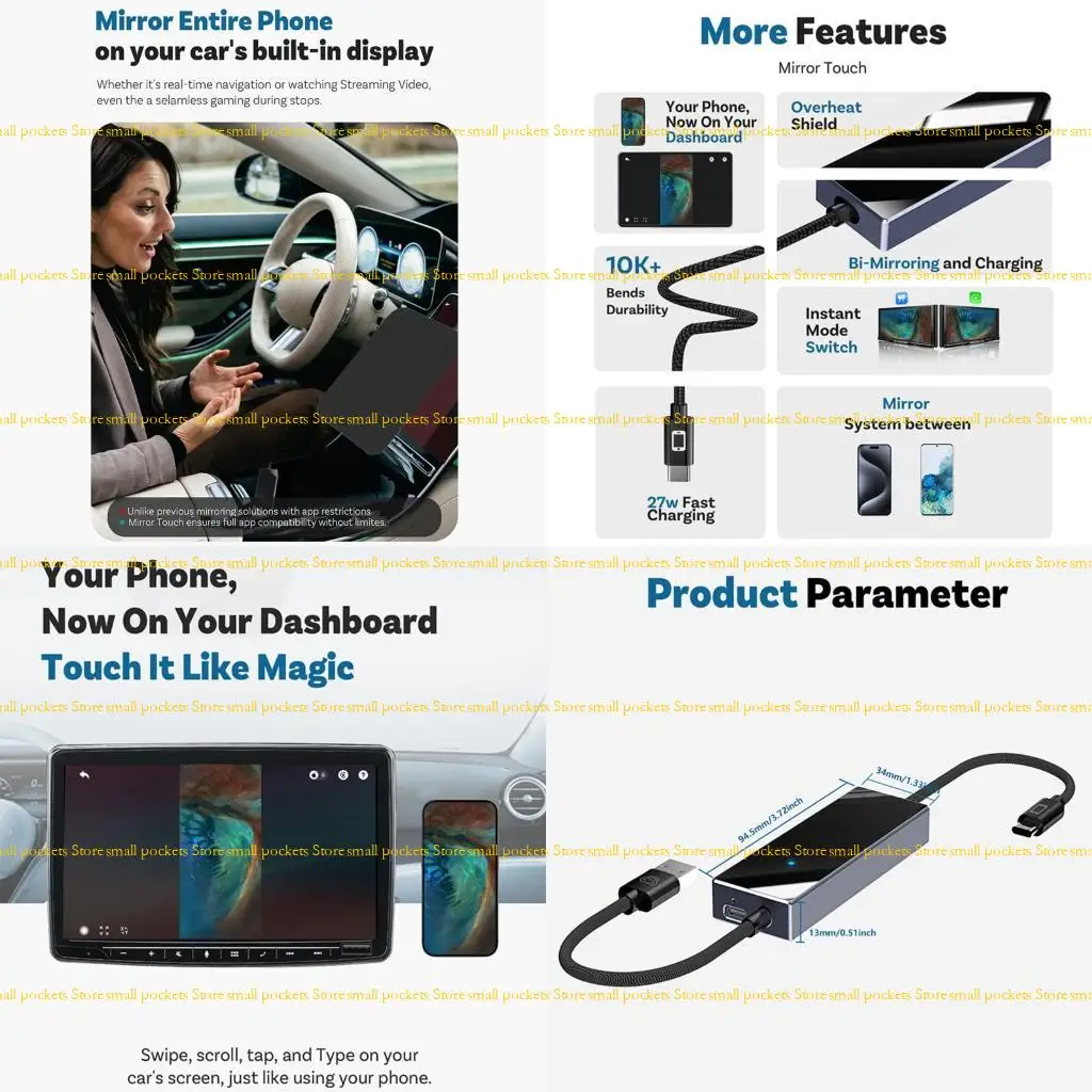 

R1WD Vehicle Display Link Live Phone Mirroring Support 720P Visual Guidance Structure