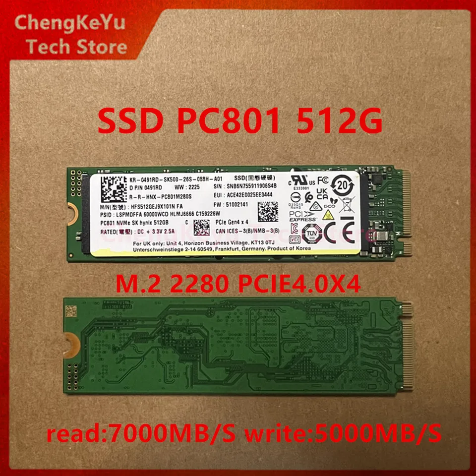 New For Hynix PC801 2T 1T 512G NVMe Protocol Solid State Drive M.2