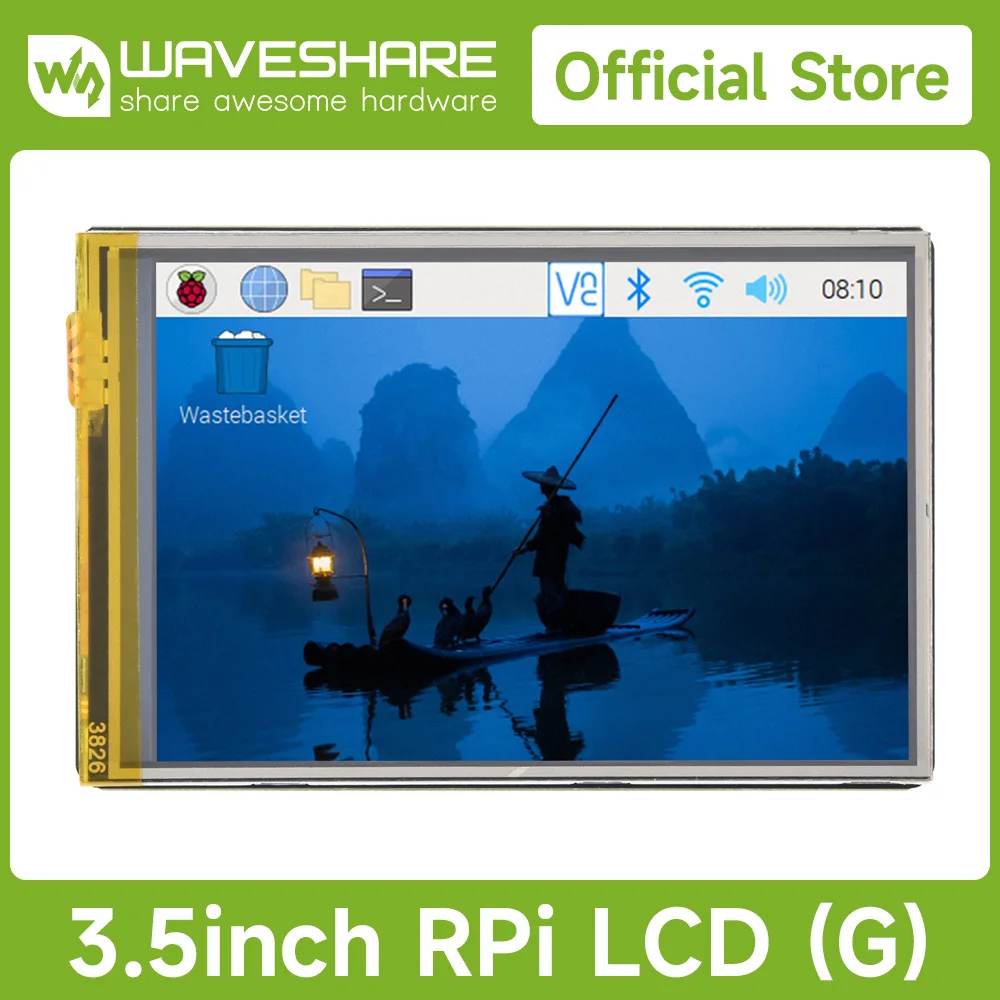 Waveshare 3.5inch Resistive Touch Display (G) for for Raspberry Pi/Jetson Nano/Arduino, IPS Panel, 320×480 Immersion Gold Proces