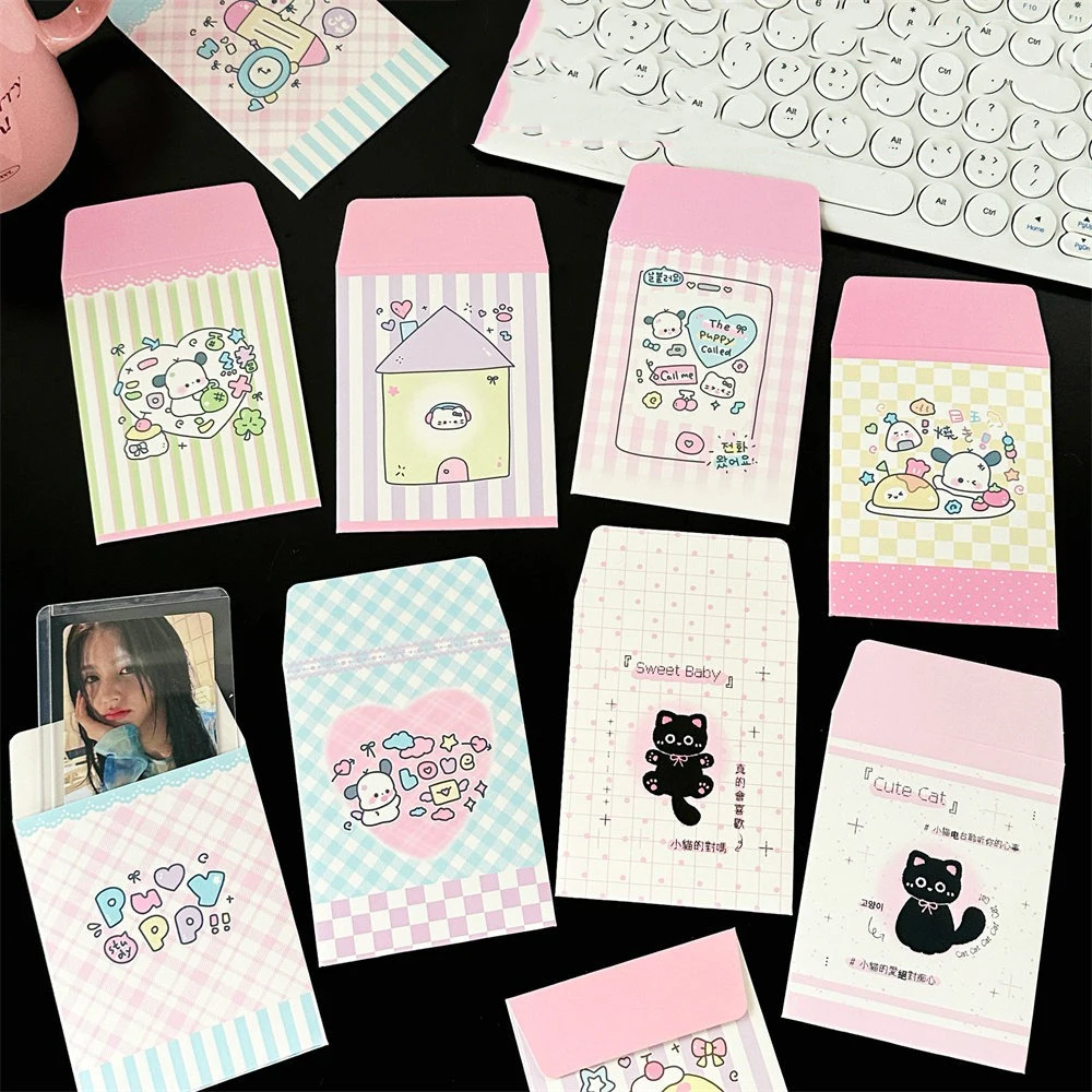 8.5x11cm Small Paper Envelopes Cute Cartoon Print Envelope Bag Photo Protection Bags Card Packaging Gift Envelope 100Pcs