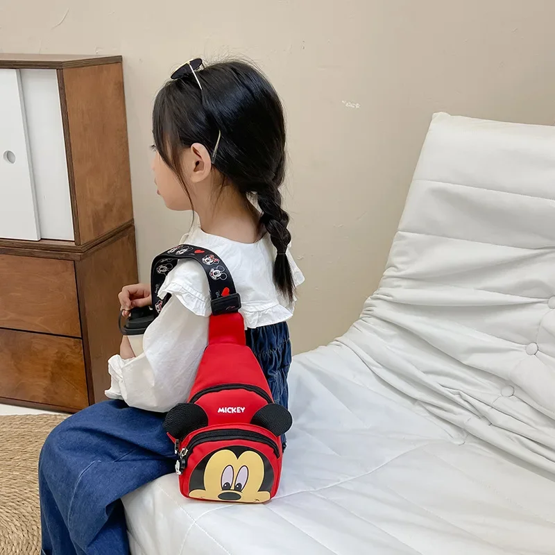 Cute Disney Mickey Mouse Cartoon Shoulder Crossbody Bag for Boys Girls Children Luxury Brand Designer Chest Back Bag Backpack