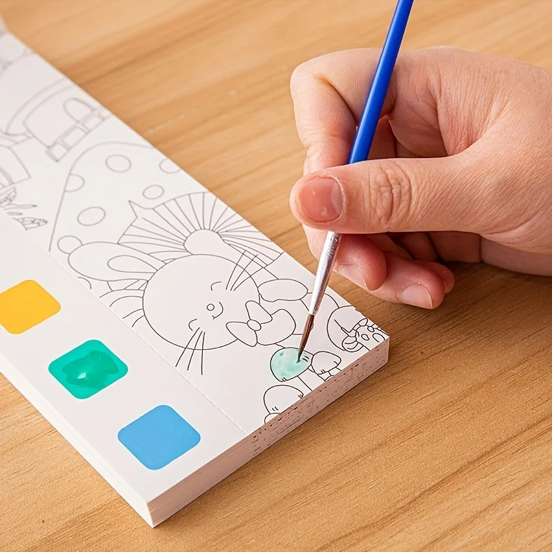 Libro para colorear de acuarela para niños de 12 páginas, juguetes desarrollarios, juguetes de dibujo para niños para Acción de Gracias, Pascua, regalos de navidad