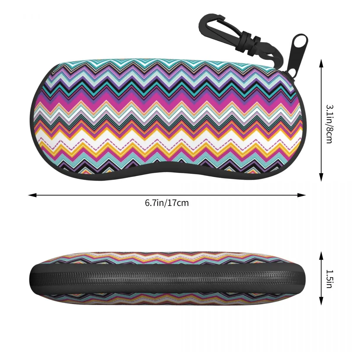 Custom Color Layers Zig Zag Shell Eyeglasses Protector Cases Cool Sunglass Case Bohemian Camouflage Modern Glasses Bag