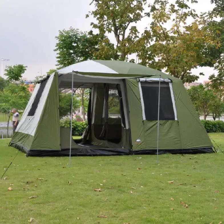 

460*305*H210cm 2 Rooms 1 Mall Large Space 6 7 8 Persons Double Layers Camping Family Outdoor Tent For Hiking