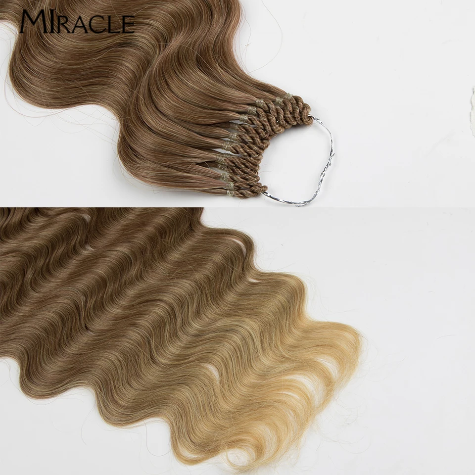 MIRACLE-mechones de pelo sintético ondulado, extensiones de cabello falso rizado, suave, ganchillo, 24 pulgadas, paquete de 3 unids/lote