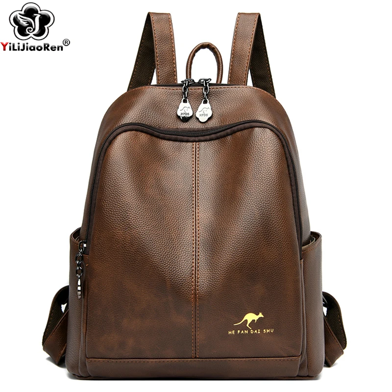 

Fashion Knapsack for Women Brand Ladies Leather Bagpack Large Capacity Backpacks Female Travel Daypack School Bag Sac A Dos