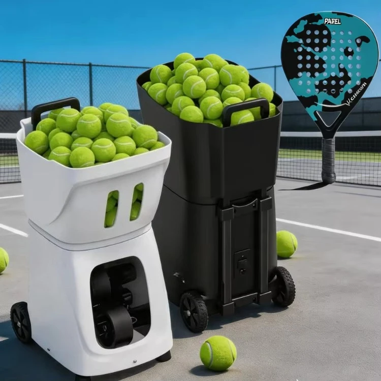 Smart Pro Portable Lightweight Smart Tennis Serve, Built-in Ball Control Function, Foldable Basket, Automatic Single Mo