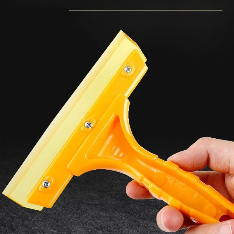 Yellow Beef Tendon Scraper Car Advertising Film Tool Glass Wiper Scraper Beautiful Seam Tool Short Handle Beef Tendon Scraper