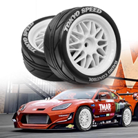 1/10 RC Rally Tires & Wheels Set - On-Road High Grip for Tamiya TT01/XV01/TA06, KYOSHO WR8 - Lightweight Plastic Upgrade