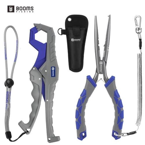 Imagen 1 del producto Booms Fishing-Alicates de 23cm y pinza de pescado de 24cm, juego de herramientas de pesca para cortadores de línea de anillo dividido, Kit de aparejos de pesca con removedor de anzuelos