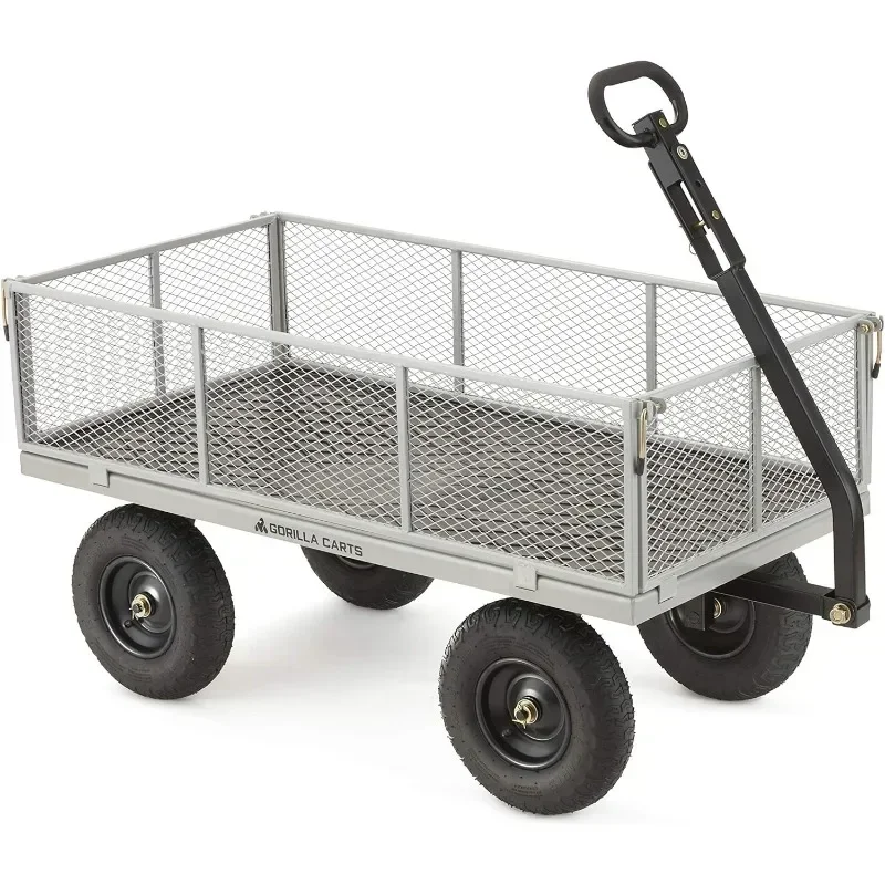 

Gorilla Carts GOR1001-COM Steel Utility Cart, Heavy-Duty Convertible 2-in-1 Handle and Removable Sides, 7 Cu Ft,1000 Lb Capacity