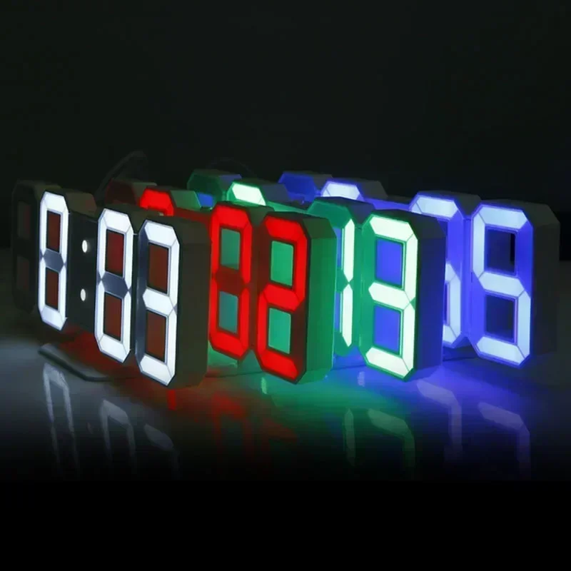 Wall Clocks Home Watches Mode Night Decoration for Bedroom Garden Digital Clock Glowing Electronic LEDs Decor Adjustable Watch
