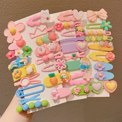 New Korean Children's Hairclip Little Girl Flower Bang Fragmented Hair  Accessories Side Clip Baby Cartoon Hairpin