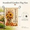Fall Garden Flag 12x18 Inch Double Sided, Welcome Fall Yard Flag with Sunflowers Pumpkins, Triple-Layer Blackout Autumn Outd llz
