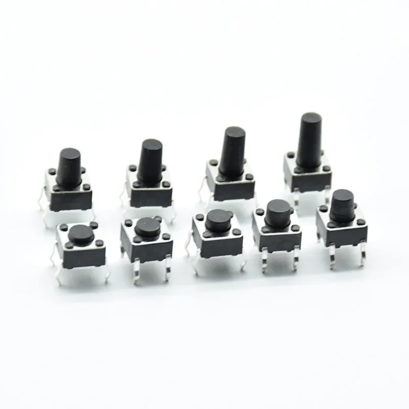 20pcs 6x6mm 6*6*4.5mm/5/6/7/8/9/10/11/12/13/14/15/16/17/18/19 4pin Panel PCB Momentary Tactile Tact Mini Push Button Switch DIP