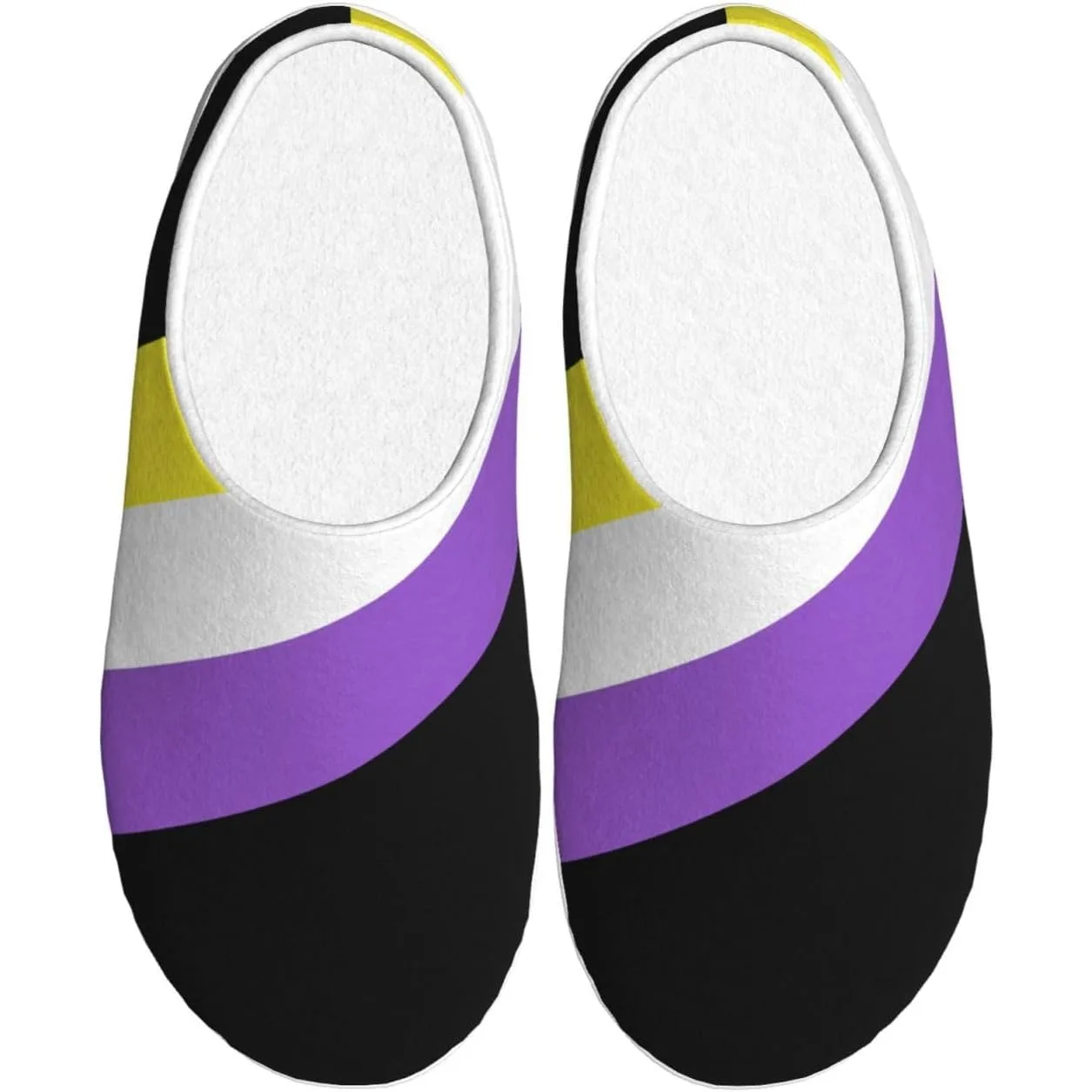 

Nonbinary Pride Adult Cotton Slippers Home House Indoor Shoes