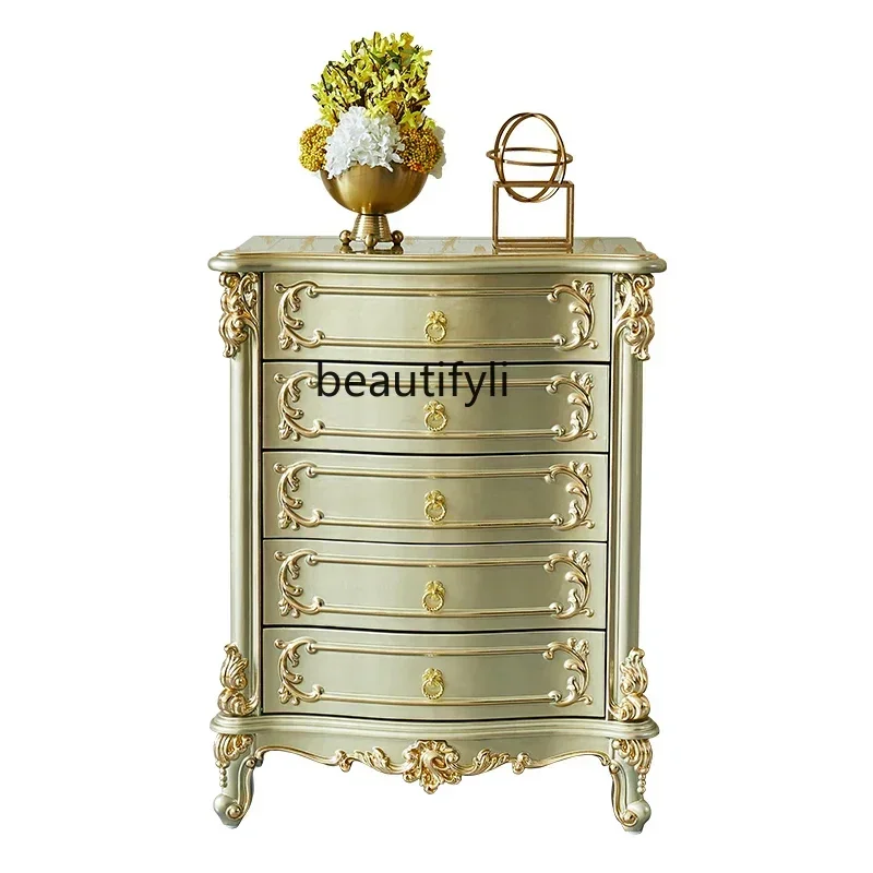 M182 Y All solid wood chest of drawers American four-chest cabinet bedroom storage locker engraving