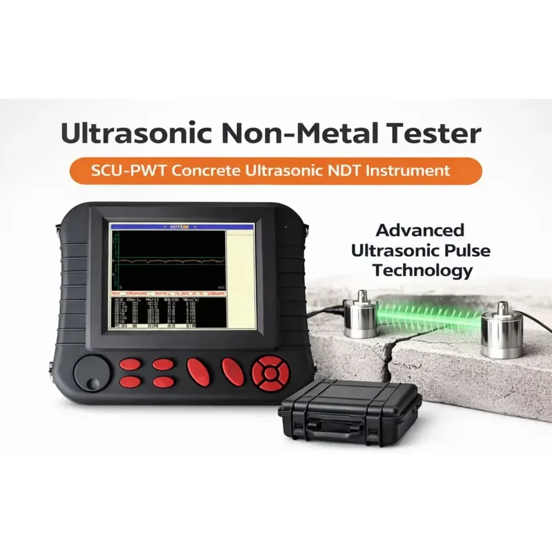 Non-Metal Ultrasonic Tester for Concrete Inspection, Portable Ultrasonic NDT Device for Internal Defects and Strength