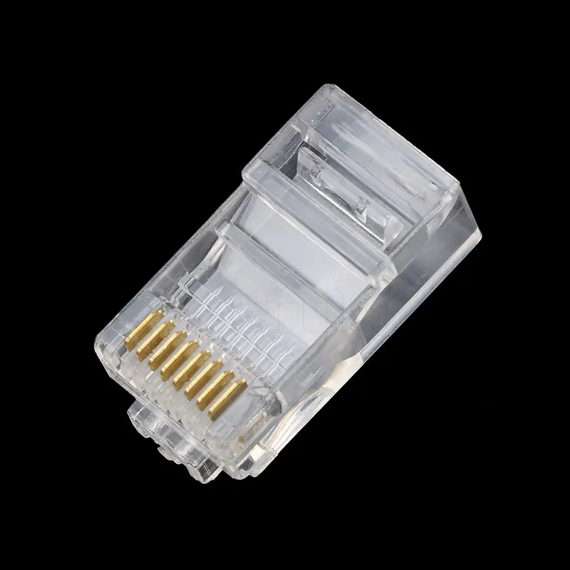 Módulo de Cables Ethernet de RJ-45, conector de red para UTP Cat5, Cat5e, RJ45, cabezas de cristal 8P8C, 50/100 Uds.