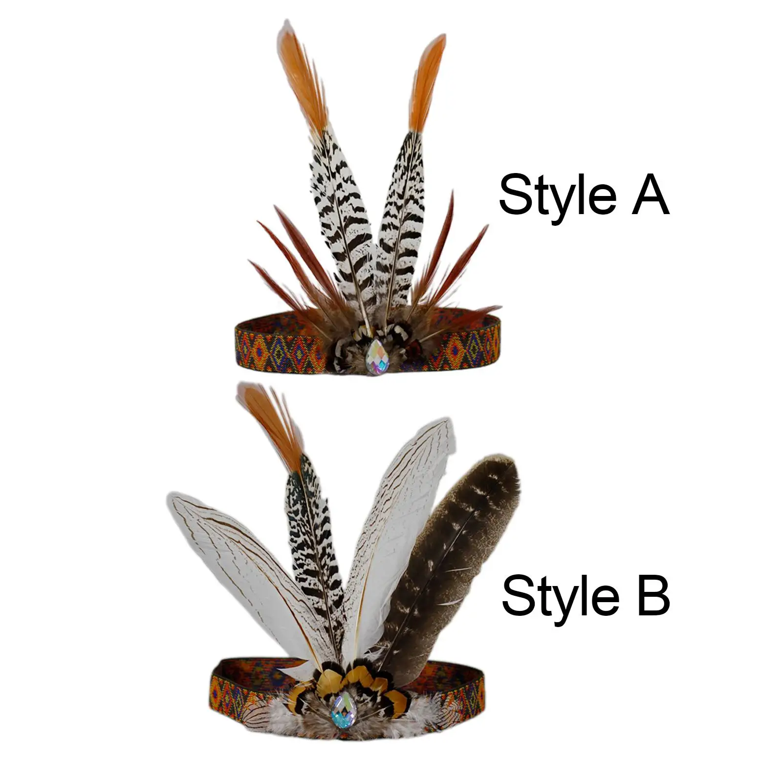 

Повязка на голову с перьями Индийский головной убор Повязка для волос Чародей Индийский для