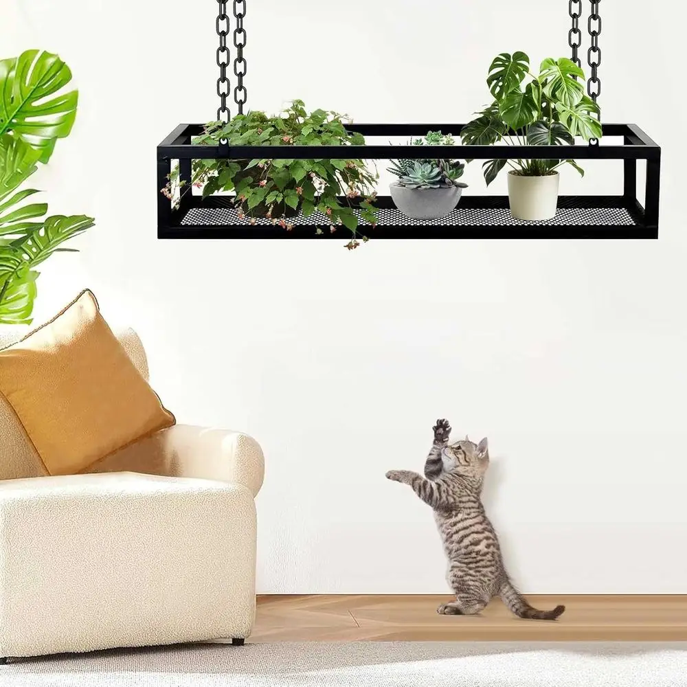 

Large Metal Hanging Planters for Windows, Ceiling & Balcony Gardens (140x25x15cm)